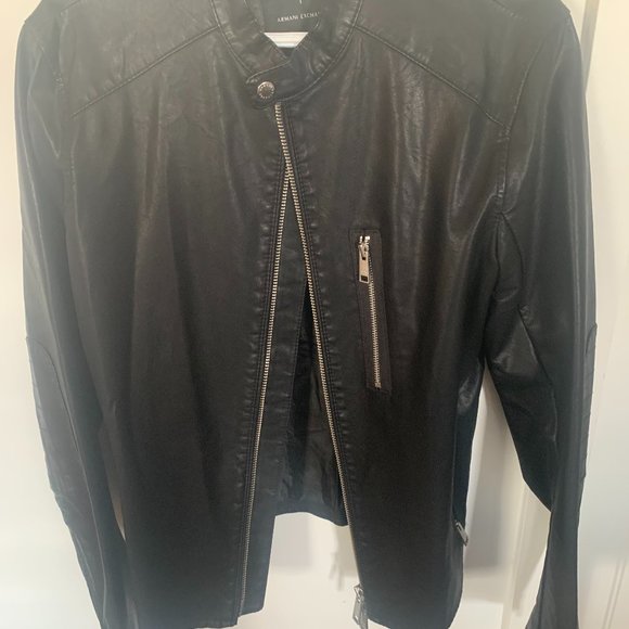 NEW Armani Exchange Faux Leather Racer Jacket - Picture 3 of 7